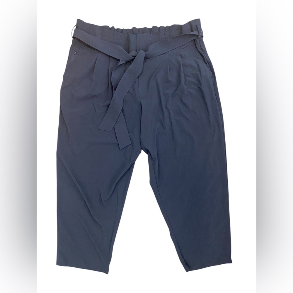 Athleta Skyline Pant II Black Casual Office Tie Front Trousers